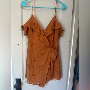 Blue Blush Tangerine Eyelet romper